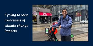 Cycling to raise awareness of climate change impacts