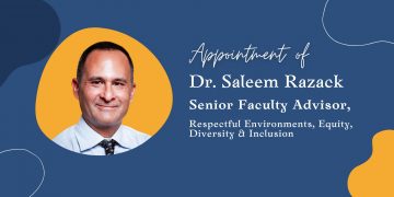 Appointment of  Dr. Saleem Razack as Senior Faculty Advisor in REDI