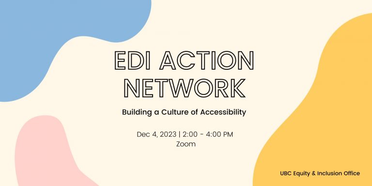EDI Action Network: Building a Culture of Accessibility