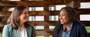 Meghan MacGillivray, Manager of Indigenous Student Initiatives (left), and Donneil McNab, Manager of Black Student Initiatives.