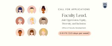 Call for Applications: Faculty Lead, Anti-Oppression, Equity, Diversity, and Inclusion, Faculty Development